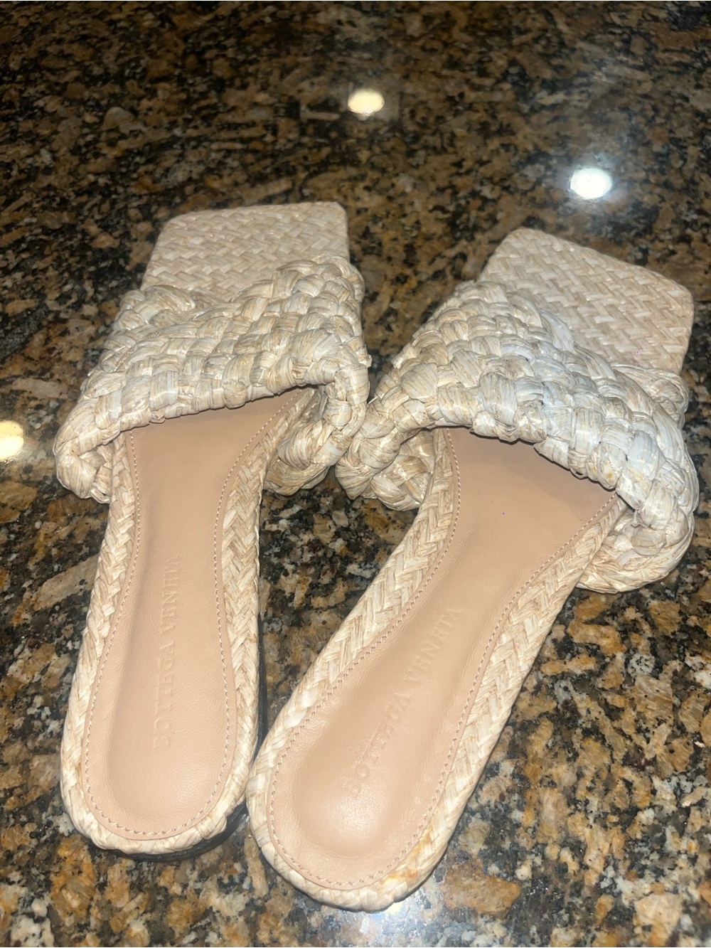 Bottega Veneta Braided Square-Toe Slide Sandals - Natural - Picture 4 of 5